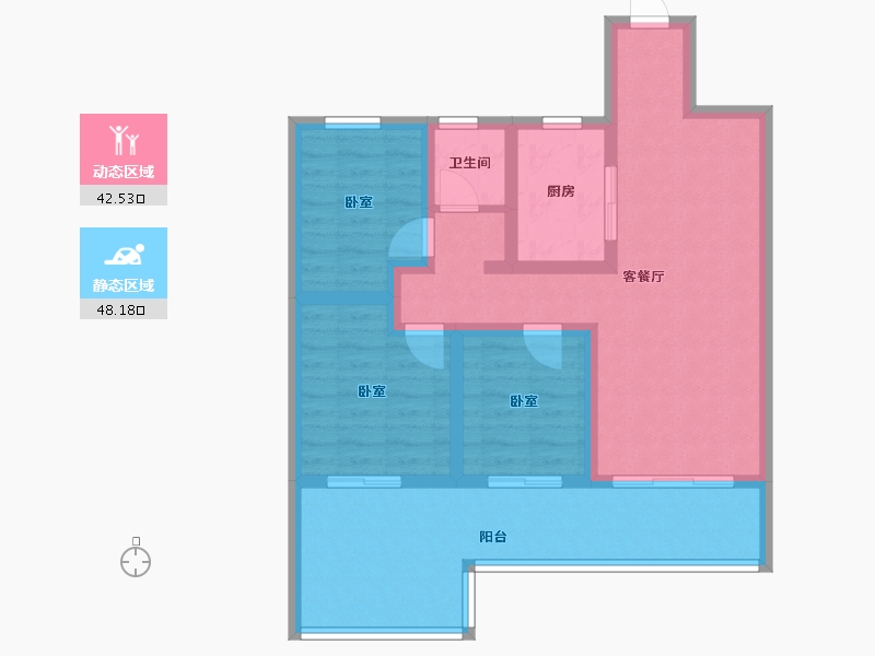 江苏省-镇江市-扬中吾悦广场·迎宾府-80.00-户型库-动静分区