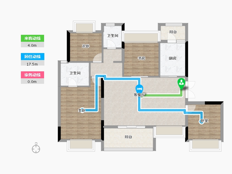 重庆-重庆市-天地源水墨江山-104.27-户型库-动静线