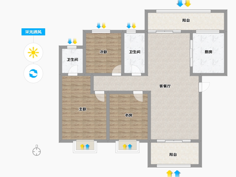 河南省-洛阳市-东陌映像-115.03-户型库-采光通风