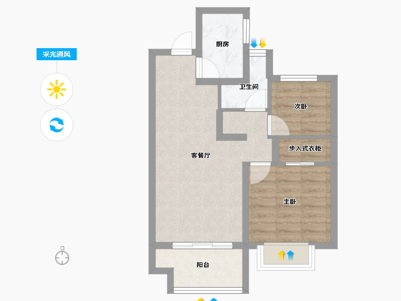 甘肃省-天水市-秦安令牌·玖号院-50.78-户型库-采光通风