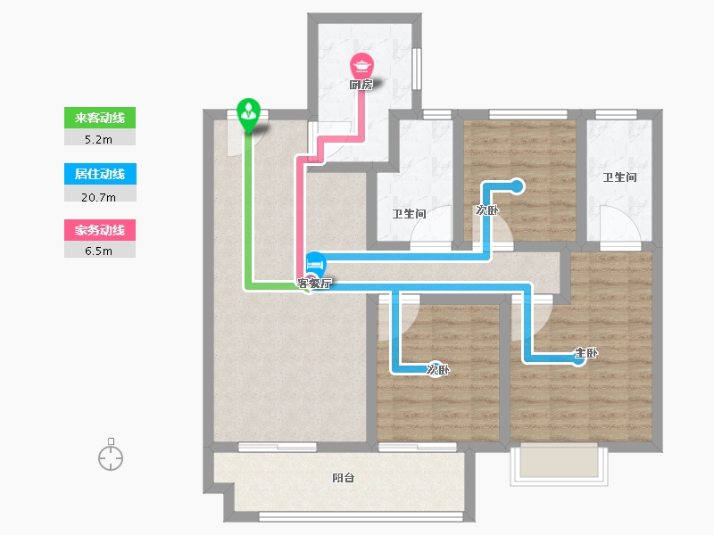 江苏省-宿迁市-宿迁天铂-95.00-户型库-动静线