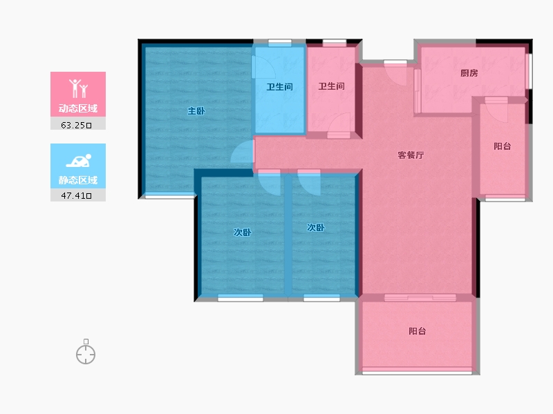 湖南省-湘潭市-星合世家-98.62-户型库-动静分区