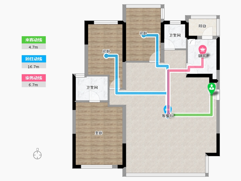 四川省-成都市-华润置地静安府-105.12-户型库-动静线