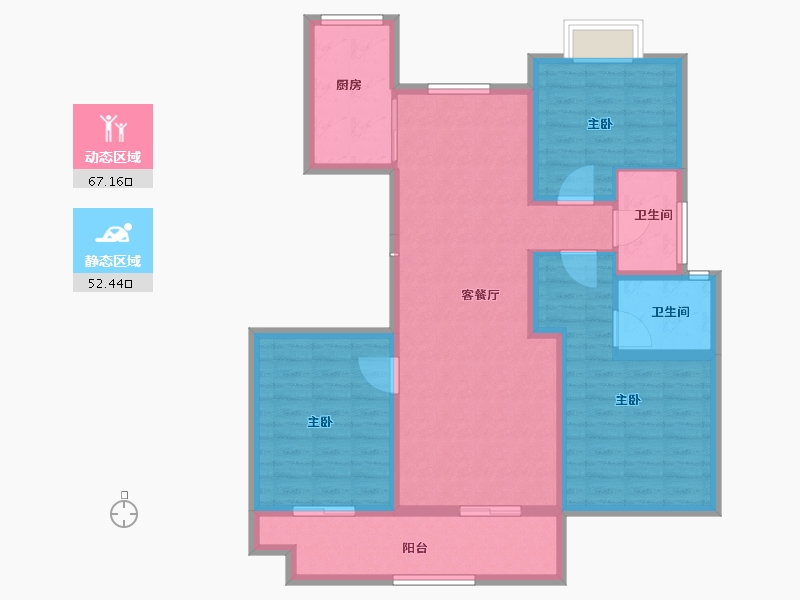 河南省-驻马店市-伟汇汝意府-107.20-户型库-动静分区