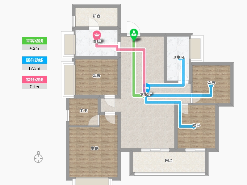 四川省-成都市-凤溪院子-109.03-户型库-动静线