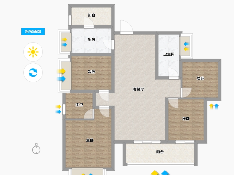 四川省-成都市-凤溪院子-109.03-户型库-采光通风