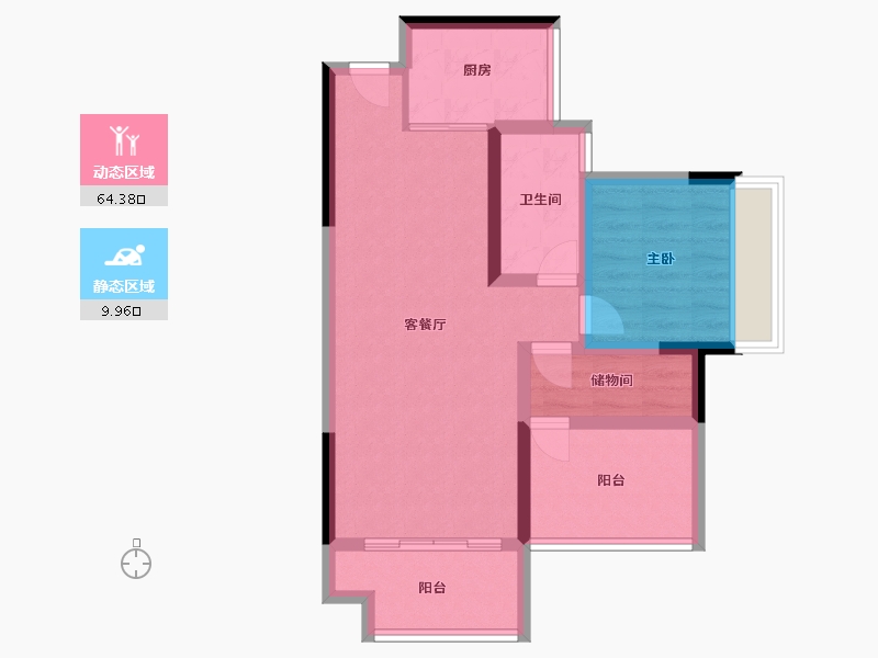 湖南省-湘潭市-天元海棠印象-65.60-户型库-动静分区