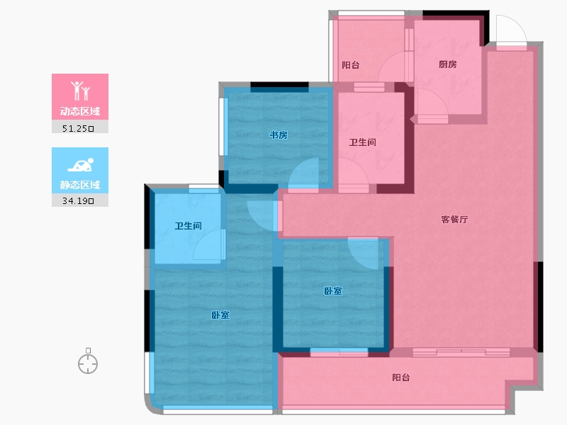 四川省-宜宾市-树高麓院-74.97-户型库-动静分区