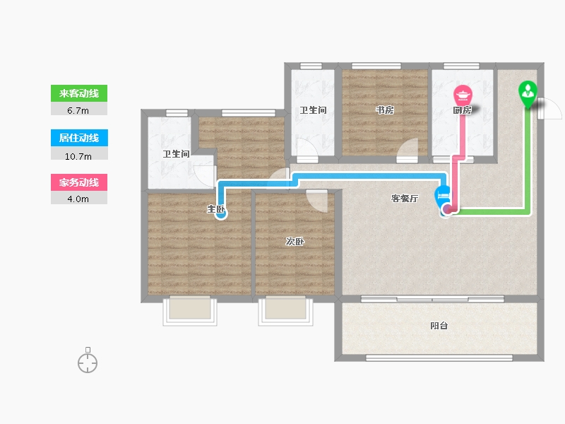 河南省-洛阳市-碧桂园玖玺台-116.87-户型库-动静线