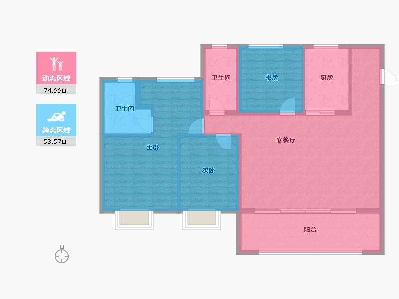 河南省-洛阳市-碧桂园玖玺台-116.87-户型库-动静分区