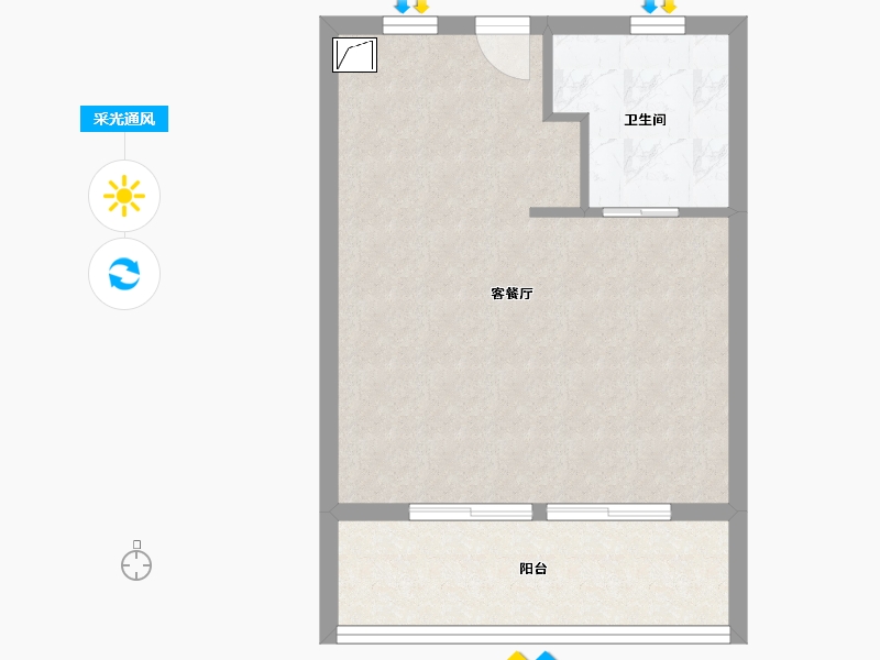 福建省-漳州市-高登喜岸二期-44.80-户型库-采光通风