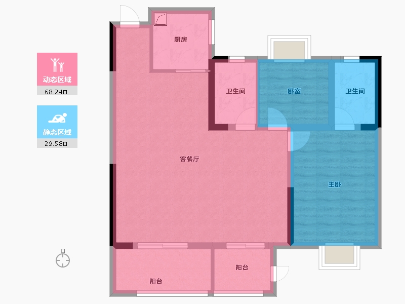 湖北省-襄阳市-中梁紫悦首府-88.20-户型库-动静分区