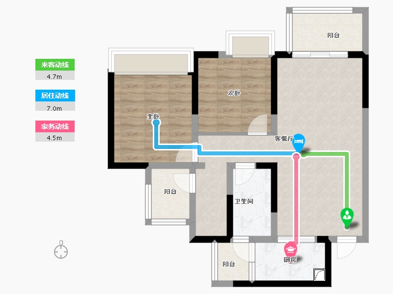 四川省-成都市-融创春风十里-72.67-户型库-动静线