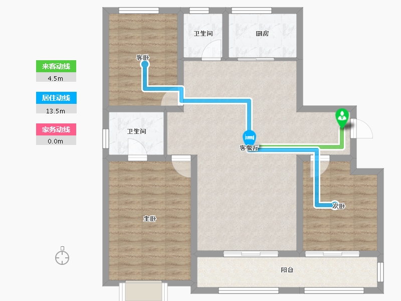 甘肃省-平凉市-崇信县芮溪文园B区住宅小区-99.48-户型库-动静线