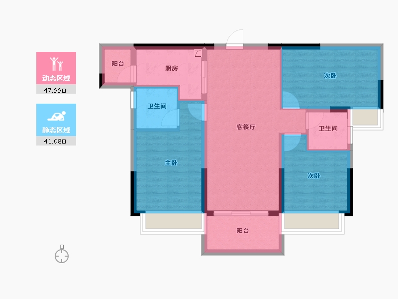 广东省-惠州市-碧桂园十里江南-79.54-户型库-动静分区