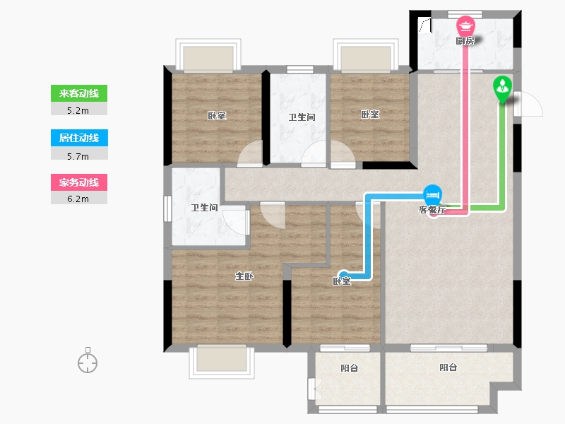 湖北省-襄阳市-中梁紫悦首府-101.58-户型库-动静线