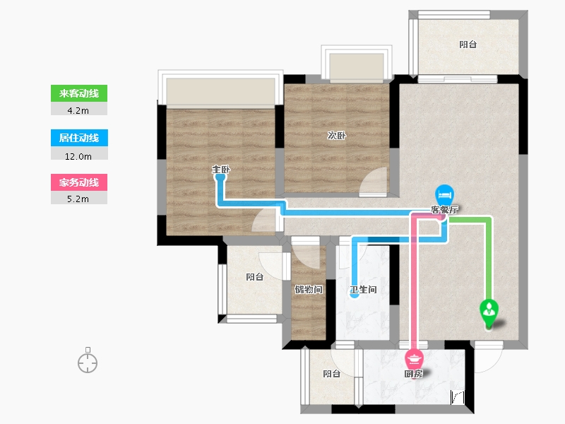 四川省-成都市-融创春风十里-69.85-户型库-动静线