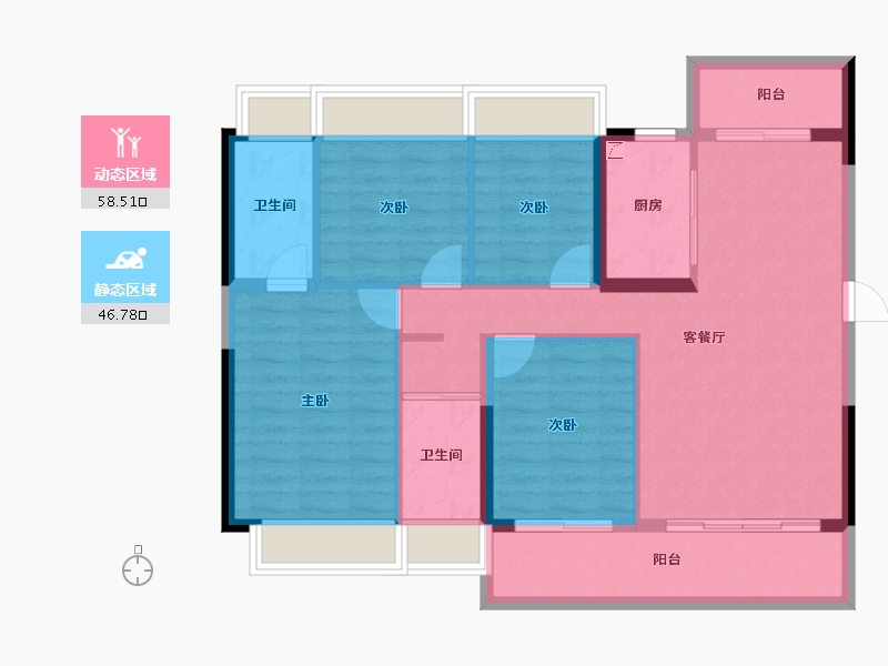 广东省-惠州市-碧桂园十里江南-94.24-户型库-动静分区