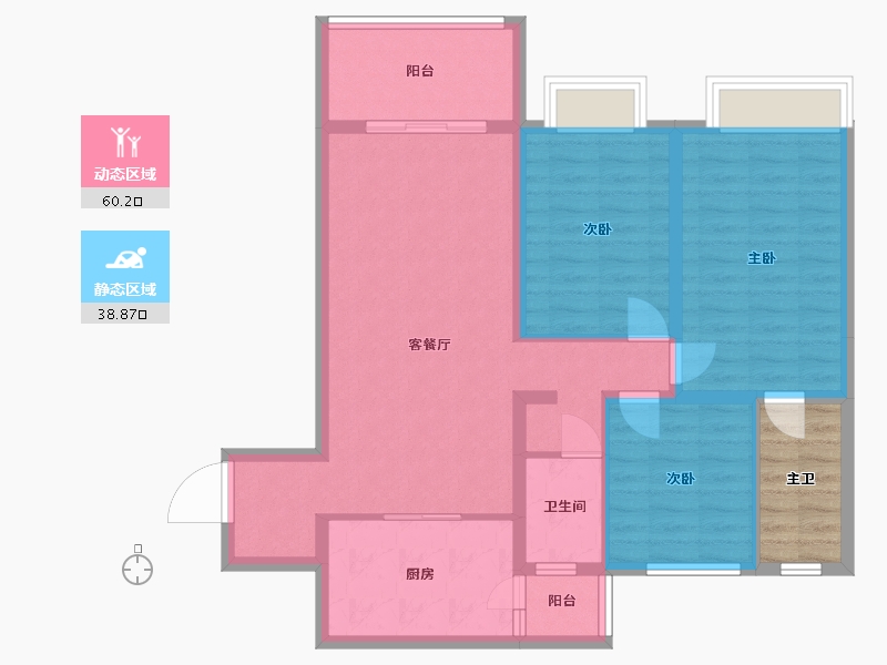 四川省-成都市-天府西苑-93.57-户型库-动静分区