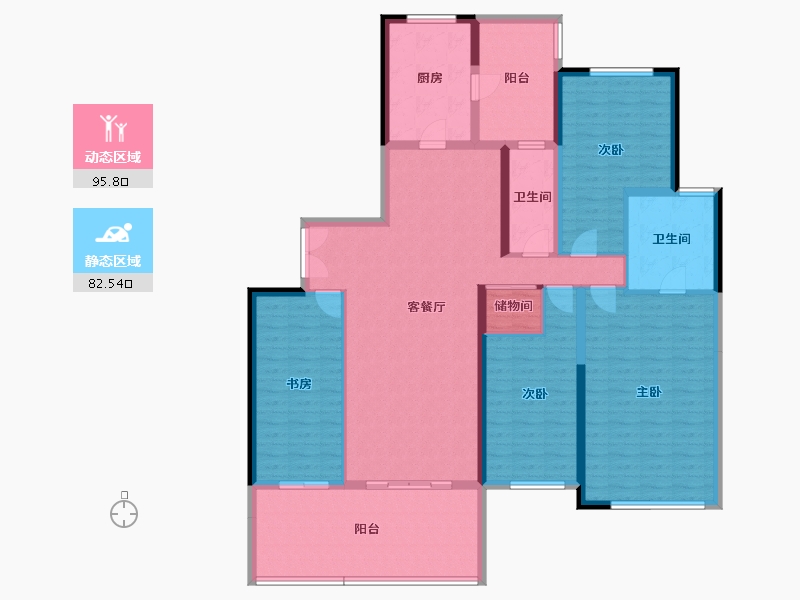 湖南省-湘潭市-星合世家-161.76-户型库-动静分区