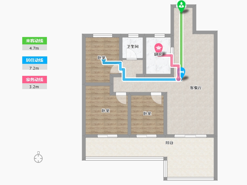 江苏省-镇江市-扬中吾悦广场·迎宾府-88.00-户型库-动静线