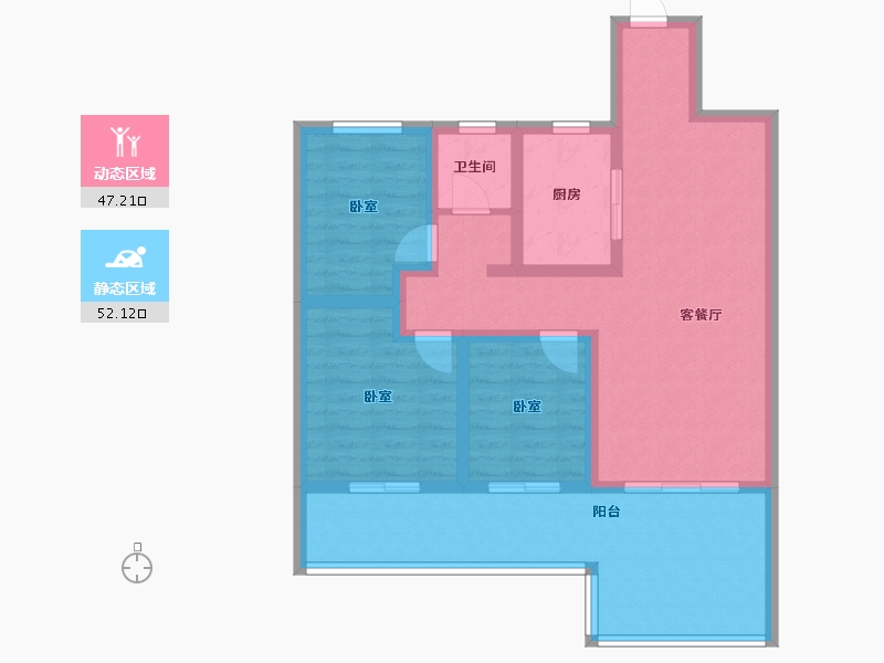 江苏省-镇江市-扬中吾悦广场·迎宾府-88.00-户型库-动静分区