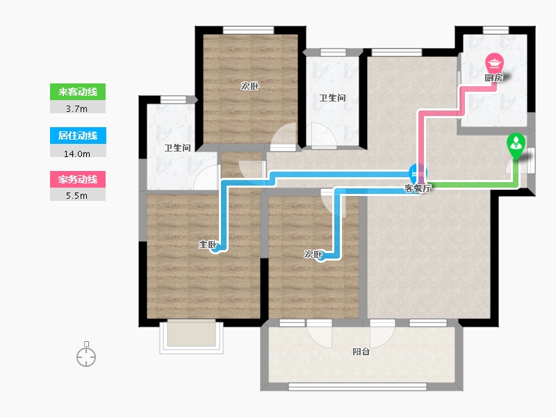 河南省-洛阳市-华耀城佳兆业凤鸣水岸-96.43-户型库-动静线