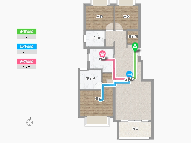 四川省-成都市-保利青江花园-73.79-户型库-动静线