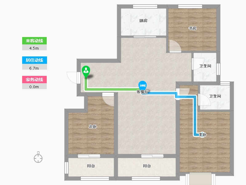 甘肃省-平凉市-崇信县芮溪文园B区住宅小区-93.00-户型库-动静线