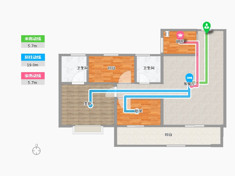 湖南省-湘潭市-​碧桂园大学印象-104.24-户型库-动静线