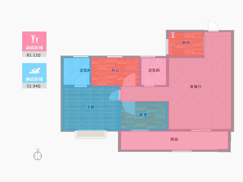 湖南省-湘潭市-​碧桂园大学印象-104.24-户型库-动静分区