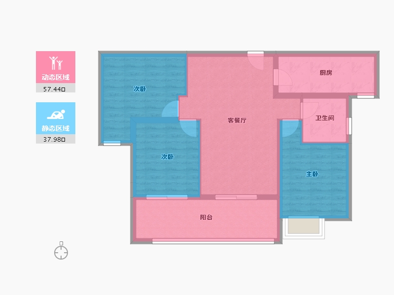 河南省-洛阳市-碧桂园玖玺台-85.72-户型库-动静分区