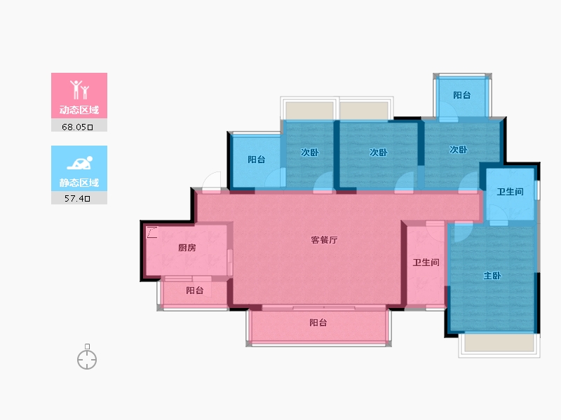 四川省-成都市-融创春风十里-110.56-户型库-动静分区