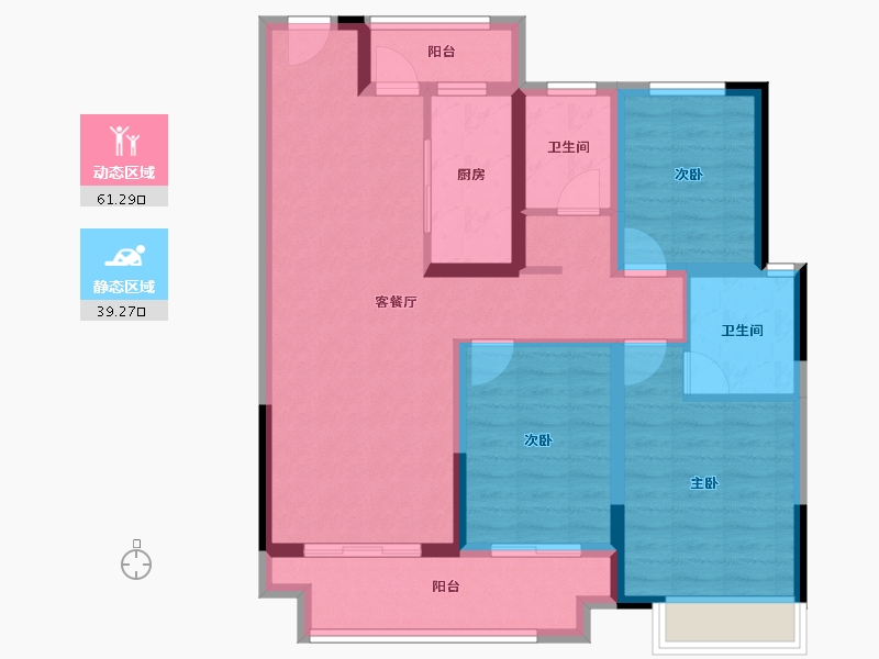 河南省-南阳市-建业大城小院-88.95-户型库-动静分区