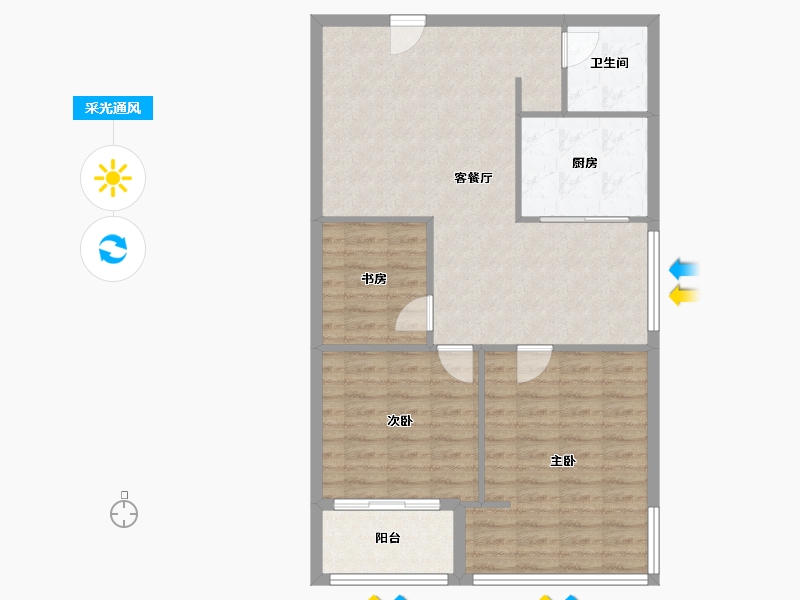 湖北省-武汉市-德盛大厦-B座-85.00-户型库-采光通风