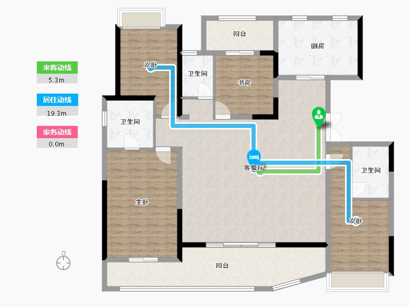 云南省-昆明市-华夏四季-165.56-户型库-动静线