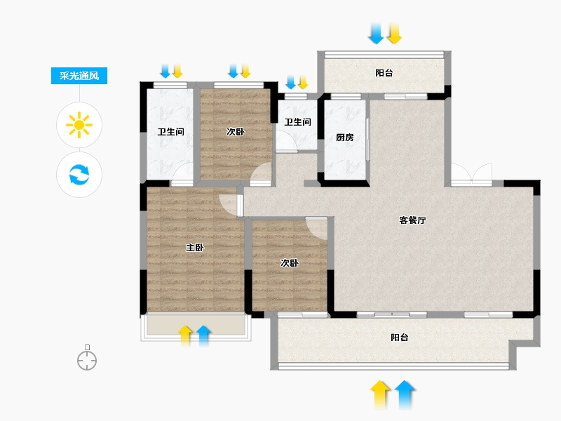 河南省-南阳市-淯龙府-115.13-户型库-采光通风