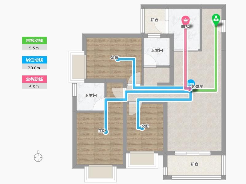 云南省-昆明市-佳兆业城市广场-72.24-户型库-动静线