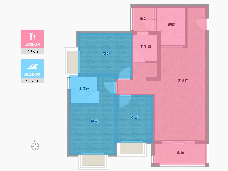 云南省-昆明市-佳兆业城市广场-72.24-户型库-动静分区