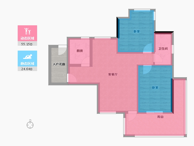 海南省-三亚市-鲁能三亚湾-74.97-户型库-动静分区