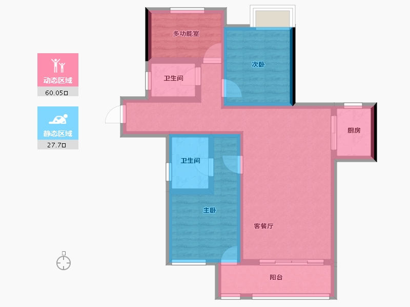 海南省-三亚市-鲁能三亚湾-76.79-户型库-动静分区