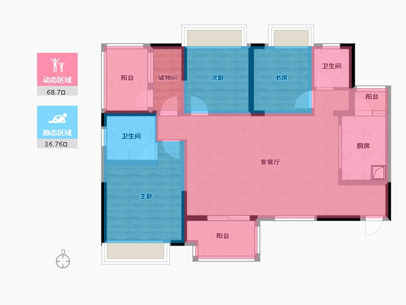 四川省-泸州市-航发翰林郡-97.38-户型库-动静分区