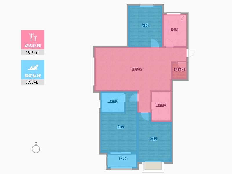 山西省-太原市-融创中心-100.00-户型库-动静分区