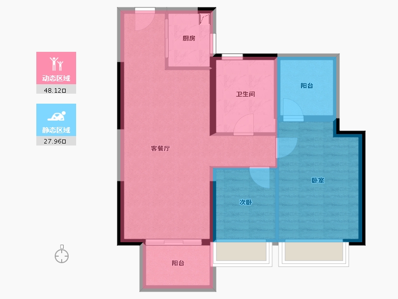 广东省-惠州市-惠阳雅居乐花园-67.87-户型库-动静分区