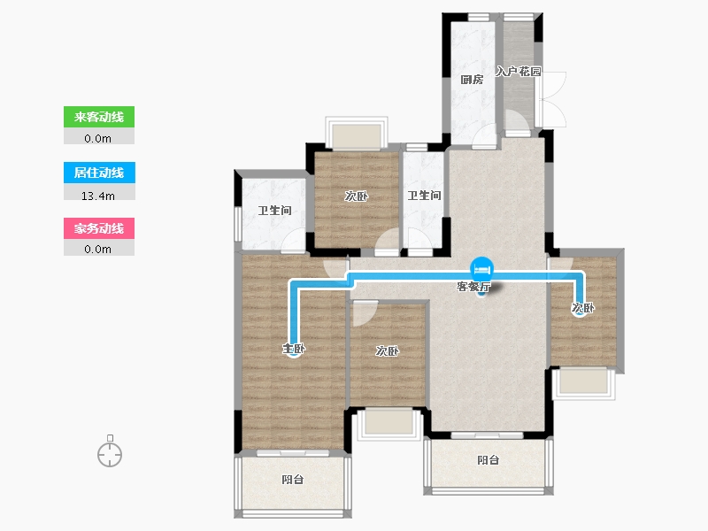 重庆-重庆市-南川恒大滨河左岸-109.86-户型库-动静线