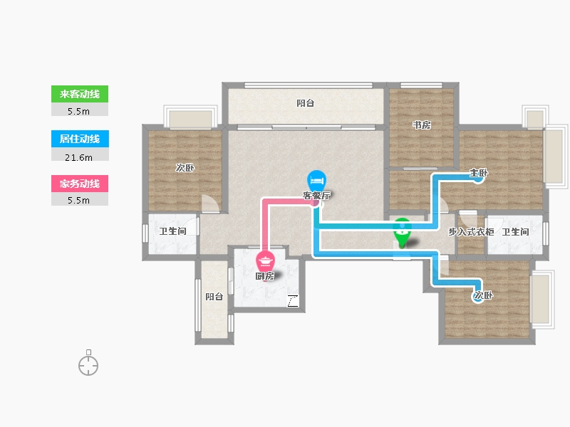 江西省-南昌市-万达文化旅游城M区滨江学府-143.00-户型库-动静线