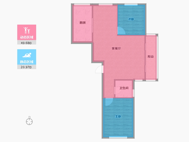 山东省-青岛市-鸿仕雅居-79.73-户型库-动静分区