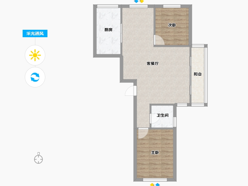 山东省-青岛市-鸿仕雅居-79.73-户型库-采光通风