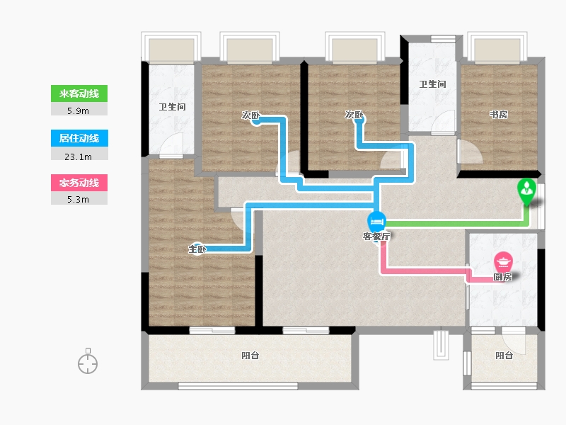 贵州省-贵阳市-中铁阅山湖-121.12-户型库-动静线