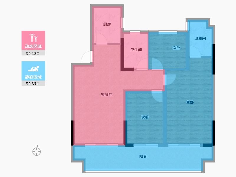 河南省-南阳市-淯龙府-87.96-户型库-动静分区